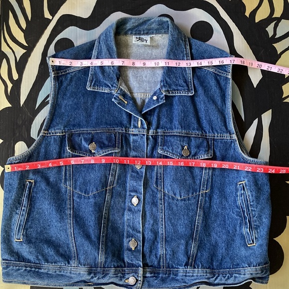 Sudden Impact Vintage 80s/90s Jeans Vest Women ~ Size Large - Picture 7 of 12